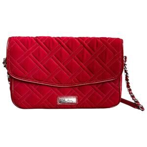 Vera Bradley Red Quilted Shoulder Bag with Chain Strap